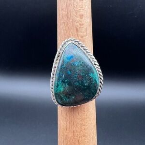 Vintage Mexico Chrysocolla Sterling Silver Ring